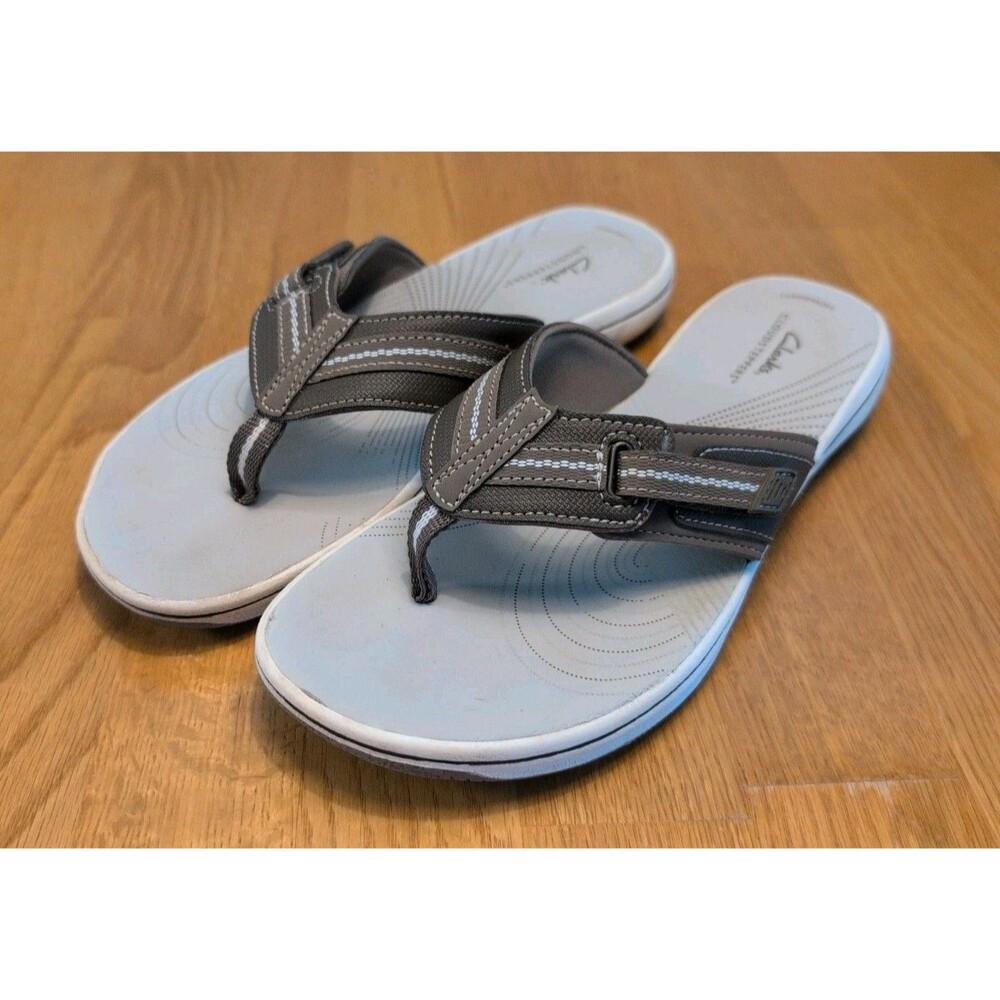 Clarks Cloud Steppers Brinkley Jazz Black Flip Flop Sandal Women’s Sz 9